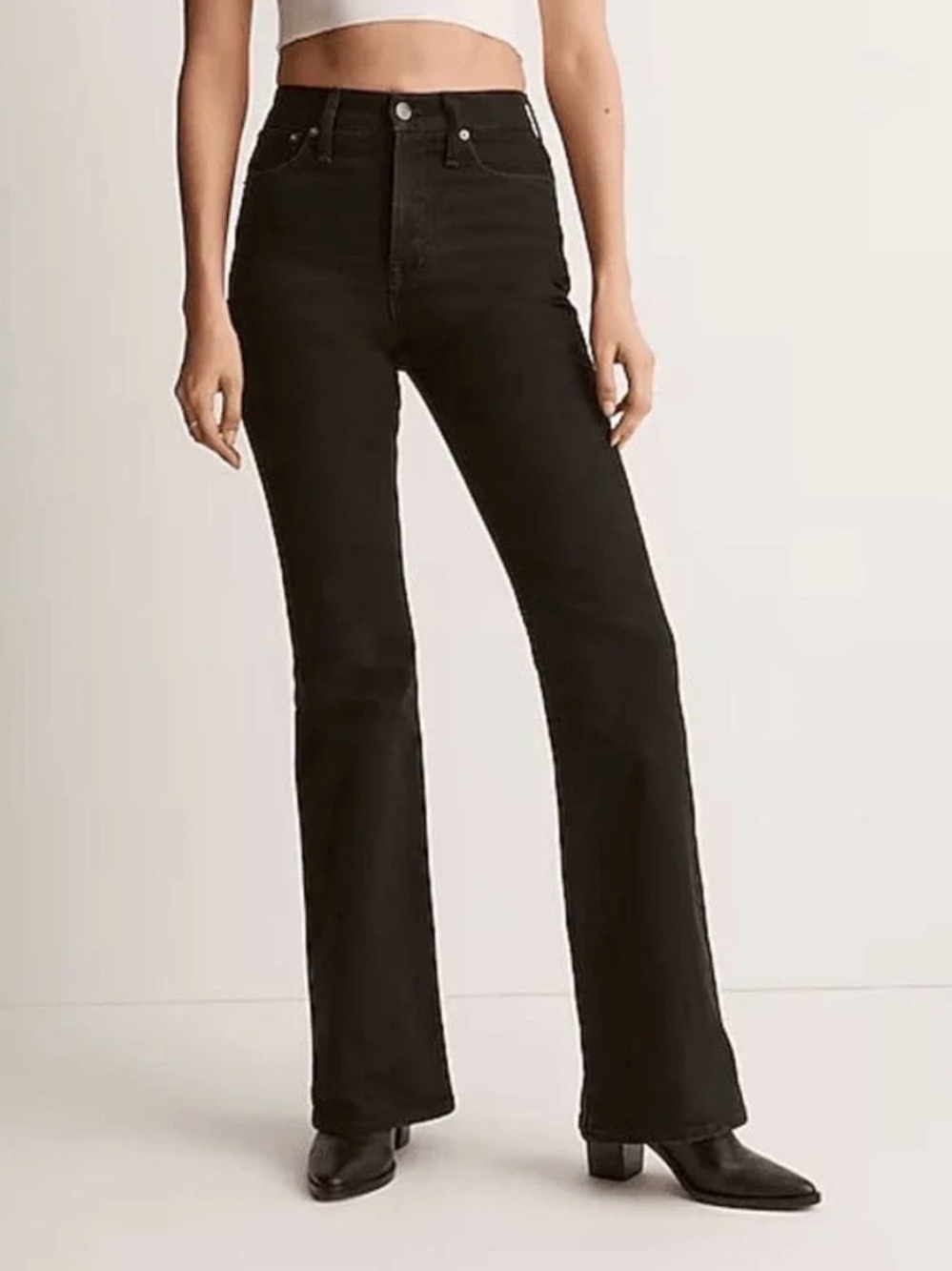 Madewell The Perfect Vintage Flare Jean Women's 23 Black High-Rise Raw Hem